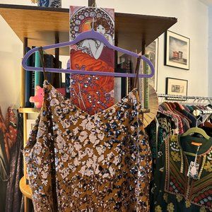 Anthropologie RO+DE ESTHER Gold Sequin Cami